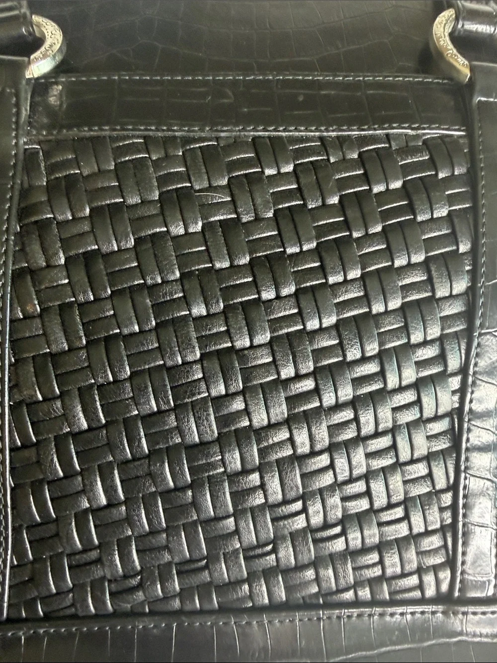 Coldwater Creek Black Leather Laptop/Computer Handbag Tote